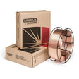 Lincoln UltraCore 360 M71 FCAW-G Welding Wire, 33 lb spool, 1/16", with low hydrogen, in front of Lincoln Electric boxes.