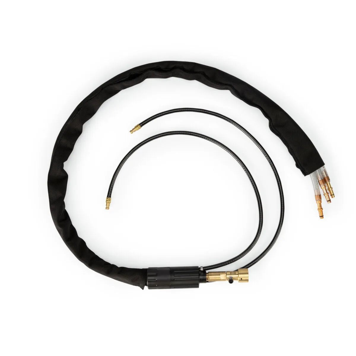 Lincoln water-cooled torch cable assembly for welding, black with brass connectors, fits KUKA KR6R1820HW KP4399-20.