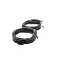 Two coiled black water cooler hoses with brass CGA fittings on each end, placed side by side on a white background.