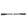 A flexible black extension wand with Twist Mate connectors on both ends, designed for attachment to a compatible device or Lincoln Weld Power Cable. The middle section is shown as bent or wavy to indicate flexibility.