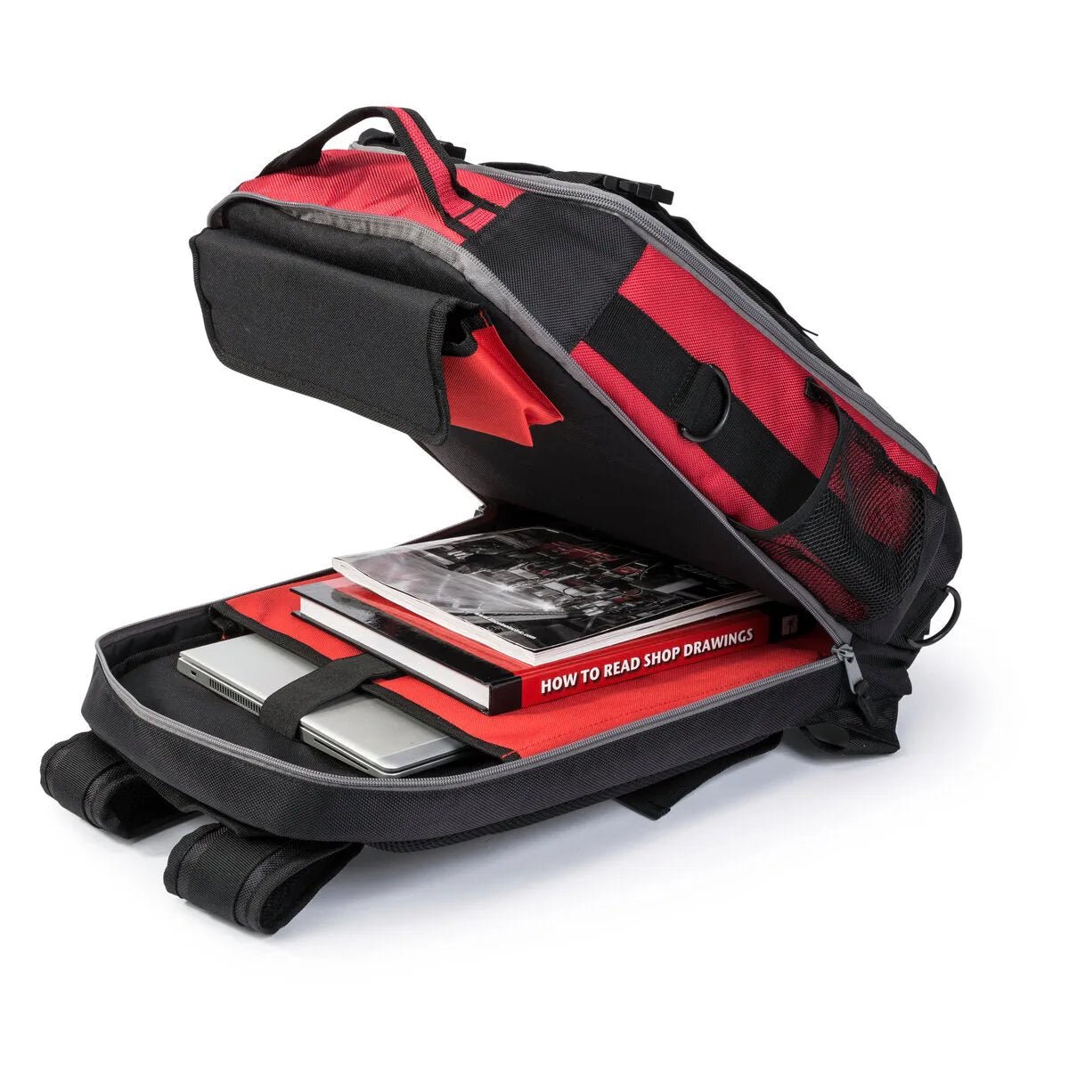 backpack compartment laptop launcher Lincoln Electric Welders All-In-One Backpack