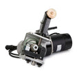 A close-up of the Lincoln Wire Drive for NA-3SF and NA-4F (142:1) (3/32-7/32) K209A shows exposed gears, black and silver housing, cylindrical motor, angled metal arm, brass-colored roller, and a rear power cable.