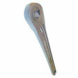 A metal ratcheting box wrench with a round head and square socket opening, this 3/4” ratchet handle is designed for tightening or loosening fasteners and is ideal for use as a pipe alignment tool.