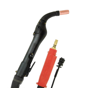 MK Products Cobra MX Lincoln Push-Pull Gun, 15ft air-cooled welding tool with curved nozzle & copper tip for Lincoln welders.