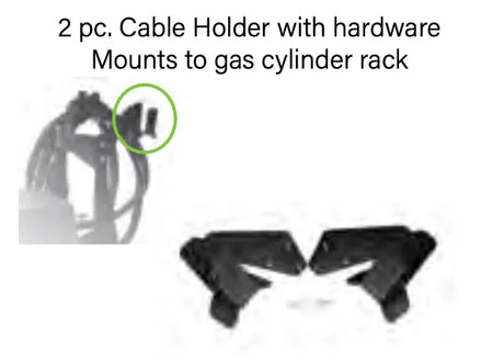 professional-grade cable holders - 005-0785 designed for CobraMIG 300 systems. features two-piece design with mounting hardware. ensures secure cable management on gas cylinders.

