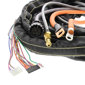 MK Products CobraMig 300 Wire Feeder Extension Cable 50FT for welding; multi-colored, orange, black cables in snakeskin cover.