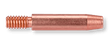 A close-up of the MK Products Contact Tip 1/4 X .031ID Spray Arc (25pc Pkg, 621-0057-25) shows its threaded left end and smooth, tapered right end, designed for use in MIG and spray arc welding torches.