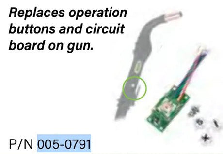 professional-grade replacement switch assembly designed for Cobra X welding systems. includes operation buttons and circuit board. ensures reliable digital control functionality.

