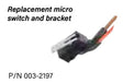 professional-grade micro switch assembly - 003-2197 designed for Cobra SX and Sidewinder systems. features complete assembly with mounting bracket. ensures reliable switching functionality in demanding welding applications.

