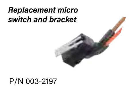 professional-grade micro switch assembly - 003-2197 designed for Cobra SX and Sidewinder systems. features complete assembly with mounting bracket. ensures reliable switching functionality in demanding welding applications.

