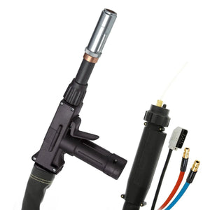 MK Prince XL Fronius push-pull welding gun 15FT, 400A, water-cooled, 9-pin with color-coded cables; welding tool at WeldingMart.