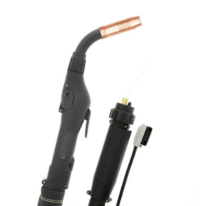 Mk Products Python Push-Pull Welding Gun, Fronius 9-pin, 225A, 25ft air-cooled cable, welding accessory on white background.