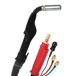 MK Products Python LX Lincoln push-pull welding gun, 35 ft, 400A, water-cooled with cables, connectors & red control unit.