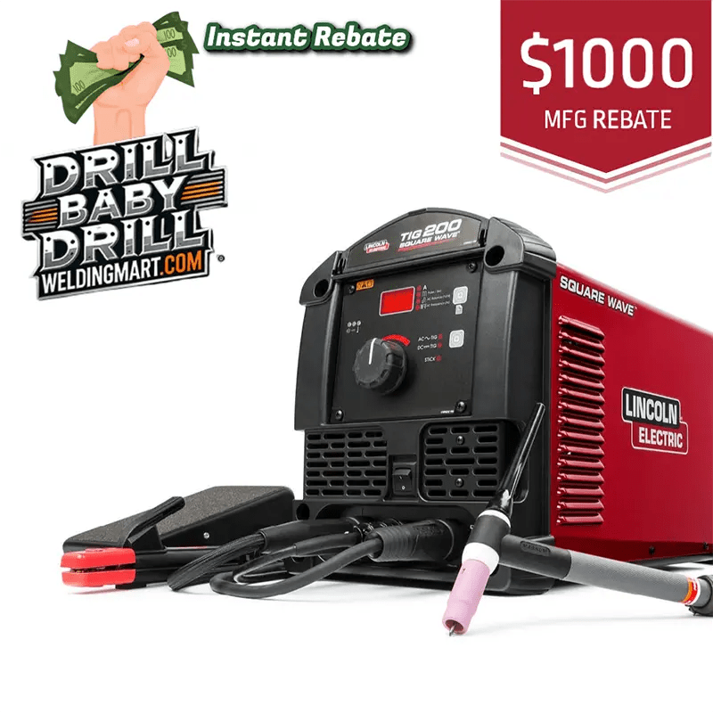 Lincoln Square Wave TIG 200 TIG Welder Versatile Portable