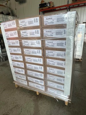Lincoln ED030614 SureArc S6 .035 MIG Wire 81-roll pallet, shrink-wrapped, boxed, ready to ship from WeldingMart warehouse.