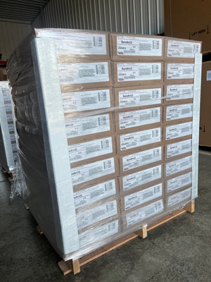 Lincoln ED030616 SureArc S6 .045" MIG welding wire, 81-box pallet, 3,564 lbs, wrapped for shipment at WeldingMart warehouse.